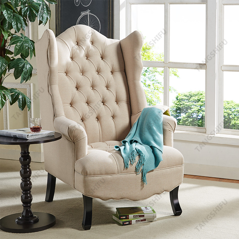 TSF-8145-Beige Wingback Accent chair