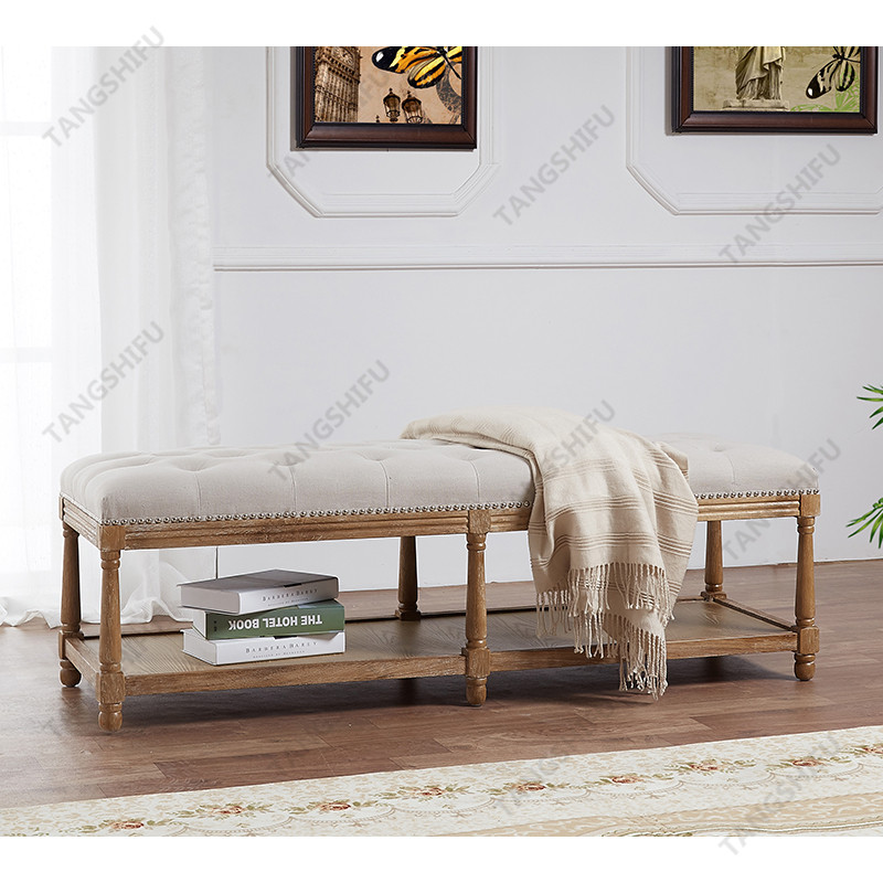 TSF-9336-Beige Rectangle Ottoman
