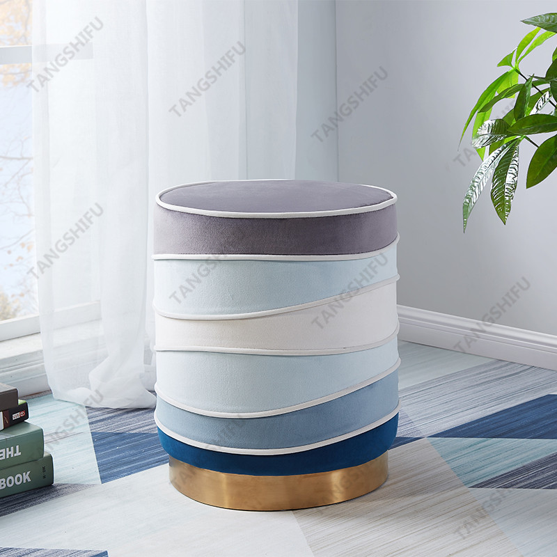 TSF-3327-Mixed Velvet Ottoman
