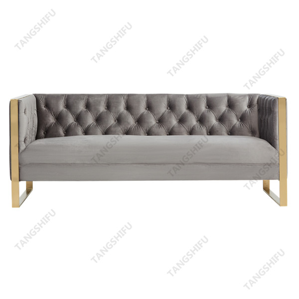 TSF-6614-Grey Velvet Sofa